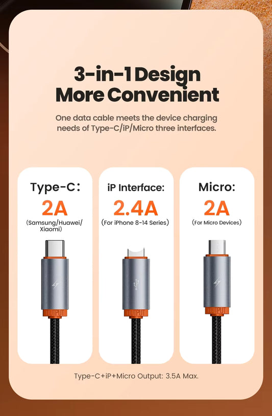 3 in 1 charging cable